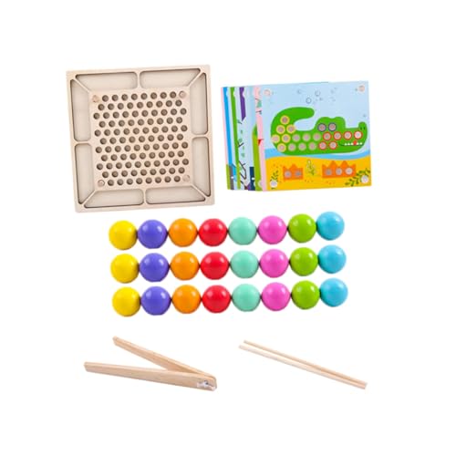 BESTonZON 1 Satz Perlenspielzeug Kinder holzspielzeug Toys Denkspielzeug für Kinder Junge Spielzeug Clip-Perlen-Puzzle Bildungsspielzeug Denkspielperle hölzern Colorful von BESTonZON