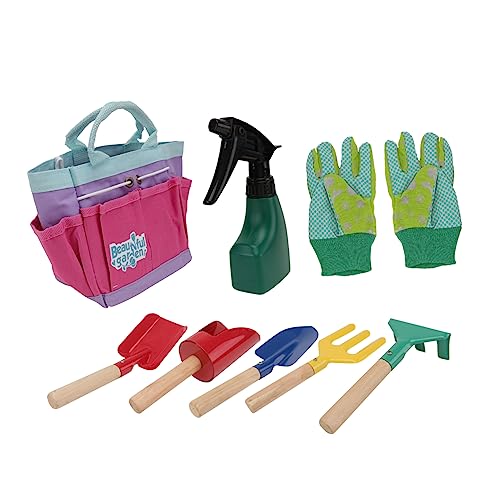 BESTonZON 1 Satz Pflanzwerkzeuge Für Kinder Mini-strandbagger Kinder, Die Harke Pflanzen Rechen Kelle Für Kinder Sandkastenspielzeug Für Kinder Werkzeugset Für Kinder Mini-werkzeugsatz Holz von BESTonZON