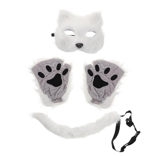 BESTonZON 1 Satz Plüsch-pelz-fuchs-maske Und Pfoten-handschuhe-set, Cosplay-fuchs-maske, handschuhe, Cosplay-party-requisite, Halloween-party, Cosplay-fuchs-kostüm-requisite, von BESTonZON