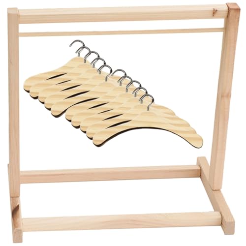 BESTonZON 1 Satz Puppe Aus Holz Aufhänger Puppenwagen Miniaturmöbel Selber Machen Kleiderbügel Für Puppen Puppenkleidung Display Ständer Organizer Für Puppenkleider Puppenkleiderregal Metall von BESTonZON