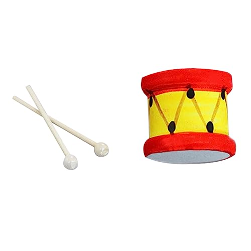 BESTonZON 1 Satz Puppenhaus Drumsticks deko Dekorationen Mini klangtrommel holzspielsachen Room Decor for Minitrommel Mini-Trommel- Miniaturtrommel hölzern von BESTonZON