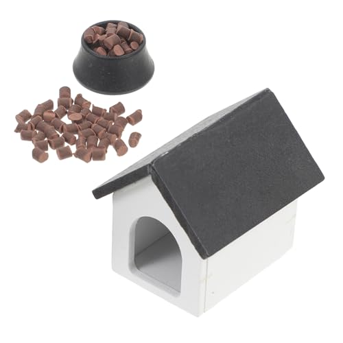 BESTonZON 1 Satz Puppenhaus Hundehaus Mini-zwinger-Modell Hauszubehör Mini Hausmöbel Mini Zwinger Zwingerverzierung Miniatur Zwingermöbel Mini-verzierung Mini Zwingermöbel Plastik Black von BESTonZON