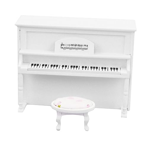 BESTonZON 1 Satz Puppenhaus-Klavier hühner Piano wischtelgeschenk trauzeugengeschenke Mini-Piano- Klavier Modell Mini-Klavier Mini-DIY- Stoff Weiß von BESTonZON