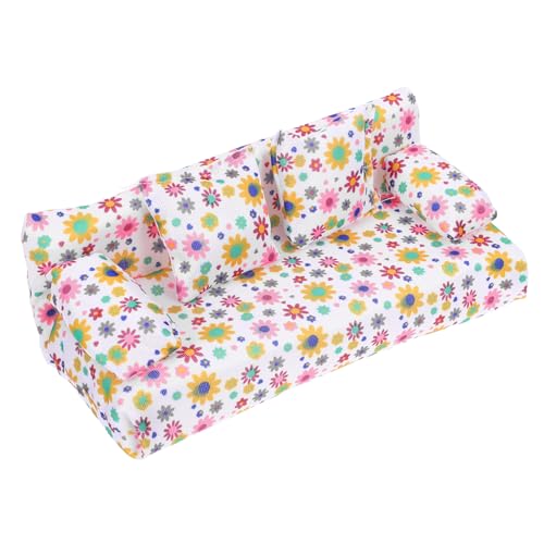 BESTonZON 1 Satz Puppenhaus- Mini-hausmöbel Mini-hausbedarf Mini-puppenhaus-Sofa Mini-hausversorgung Mini-Sofa-Modell Puppenhaus-Mini-Sofa Mini-möbelschmuck Polyester Colorful von BESTonZON