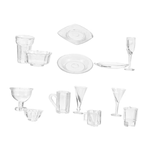 BESTonZON 1 Satz Puppenhaus-Modell Miniatur Ding Mini-Zubehör für Puppen Mini-Teetasse puppenhaus Einrichtung Puppenhaus Zubehör Mini-Puppenhaus-Zubehör winziges Plastik Transparent von BESTonZON