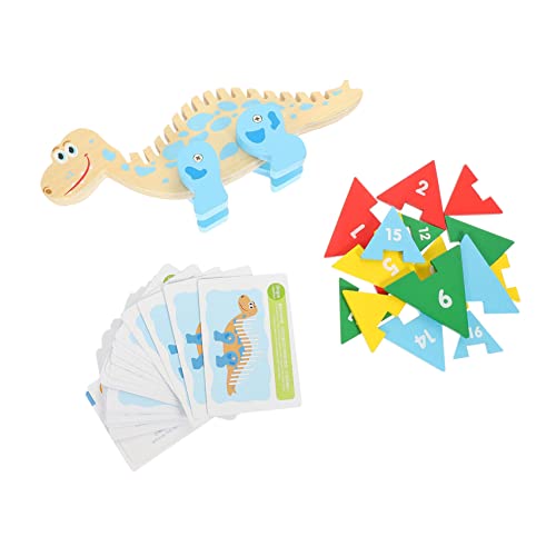 BESTonZON 1 Satz Puzzle-Blöcke Dinosaurier-Puzzles, Blockspielzeug Mädchen Spielzeug Kinder Puzzle rätselbuch Kinder dinoz Dinosaurier-Puzzleblock aus Holz Dinosaurier-Puzzle, lustige Blöcke von BESTonZON