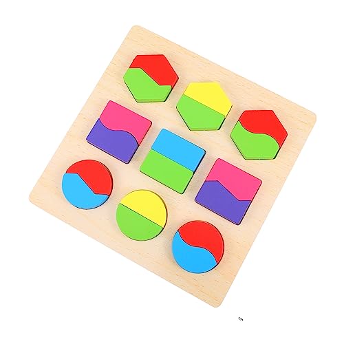 BESTonZON 1 Satz Puzzle-Brett Säuglinge Säuglingsspielzeug Kleinkindspielzeug Babyspielzeug Puzzle rätselbuch Kleinkind-Form-Puzzle Formpuzzle für frühes Lernen hölzern von BESTonZON