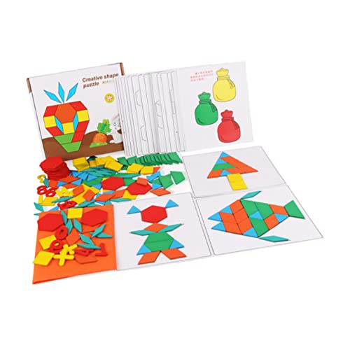 BESTonZON 1 Satz Puzzle Tangram rätsel Kid Toys spielsachen für Toys for zabawki stymulujące rozwój Board-Baustein Tamgram für frühes Lernen hölzern Colorful von BESTonZON