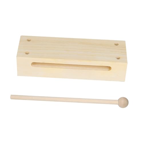 BESTonZON 1 Satz Quadratischer Zweifarbiger Klatscher Quadratisches Zweiton-klöppel-orff-Instrument Kinder Spielset Musikalisches Spielzeug Kinderspielzeug Freizeitspielzeug Beige Holz von BESTonZON