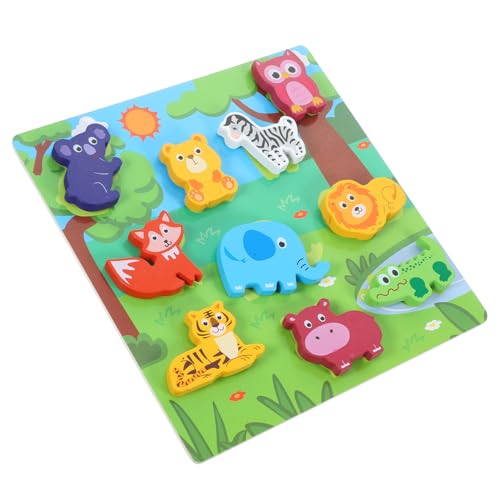 BESTonZON 1 Satz Rätsel Für Kleinkinder Rätsel Für Kinder Passendes Brett Lernspielzeug Für Jungen Und Mädchen Rätsel Spielzeug Kinder-Matching-Spiel Kleinkind-Puzzle Holz von BESTonZON