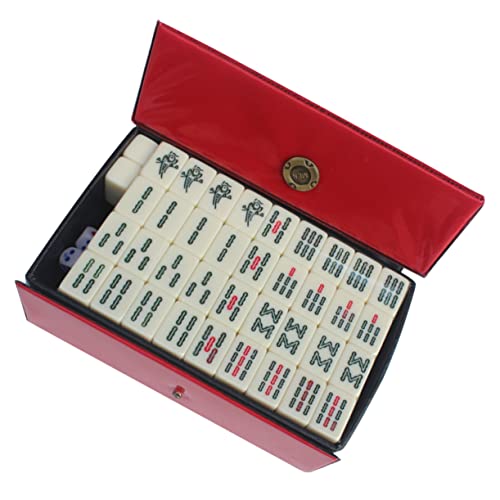 BESTonZON 1 Satz Reise Freizeit Mahjong Spielzeug Für Die Reise Reisespielzeug Tragbares Chinesisches Spiel Miniatur-Mahjong-kit Mini-Mahjong-kit Chinesisches Mini-Mahjong-Spiel Acryl von BESTonZON