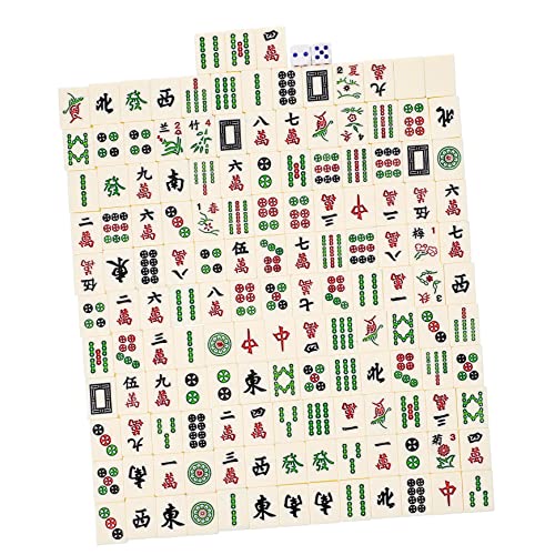 BESTonZON 1 Satz Reise-Mahjong-Spielzeug chinesisches Mahjong-Spiel Reisespiel-Requisiten tragbares Mahjong mahjongg traditionelle Spiele Mahjong für zu Hause Mini-Mahjong-Kit Melamin von BESTonZON