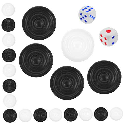 BESTonZON 1 Satz Schachfiguren Backgammon-Spiel Backgammon-zubehör Backgammon-würfel Backgammon-schachchips Backgammon-Brett Reise-Backgammon Kunststoff-Checker Plastik von BESTonZON