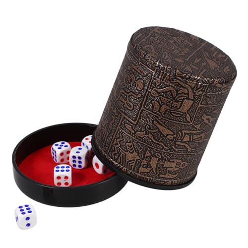 BESTonZON 1 Satz Schallgedämpfter Würfelbecher Stapelbecher Cup Halter Tablett Pokerwürfelbecher Mini-Tasse Tischspiel Zubehör Brettspiel Zubehör Party Würfelbecher Würfelhalter Abs Coffee von BESTonZON