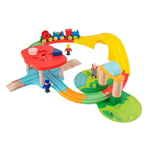 BESTonZON 1 Satz Schienen Pädagogisches Eisenbahnspielzeug Eisenbahn Spielzeug Lernspielzeug Für Kinder Puzzle-Spielzeug Kinderspielzeug Mini-Spielzeug Zugspielzeugzubehör Colorful Hölzern von BESTonZON