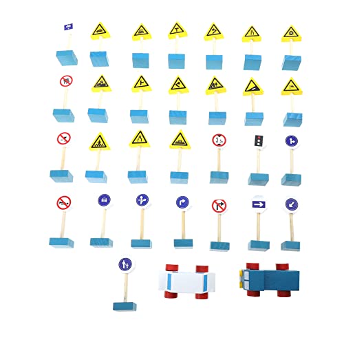 BESTonZON 1 Satz Schild Bewusstsein Kinderspielzeug Kinderspielzeug Embleme Verkehrszeichen Kognitives Spielzeug Straßenschild Spielzeug Straße Verkehrsschild Kuchendekoration Holz von BESTonZON