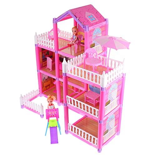 BESTonZON 1 Satz Schloss selber Bauen interaktives spielhaus игрушки для девочек Toys Playhouse for DIY- für Mädchen DIY Plastik Rosa von BESTonZON