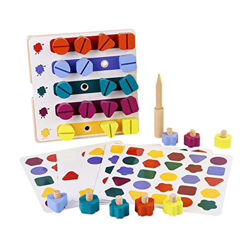 BESTonZON 1 Satz Schraubenpuzzle Puzzle-Spielzeug Vorschulmaterialien Spielzeug Schraubenspiel Kinder Passendes Spielzeug Zerlegespielzeug Für Kinder Cartoon-nuss-Spielzeug Hölzern von BESTonZON