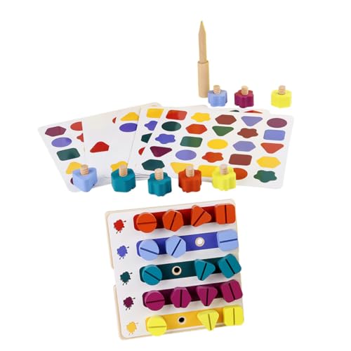 BESTonZON 1 Satz Schraubenpuzzle Schraubenspielzeug Puzzle-Spielzeug Spielzeug für Kinder kinderspielzeug Party Spielzeug Streichholz-Spielzeug Kognitives Spielzeug in Schraubenform hölzern von BESTonZON