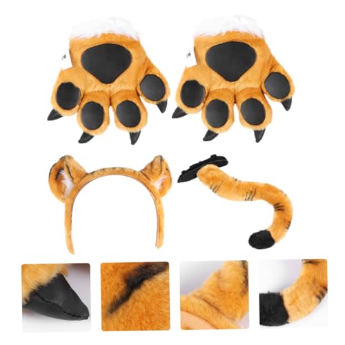 BESTonZON 1 Satz Schwanzhandschuh camoing kinderkleidung Kostümaccessoires Kostümzubehör carniva Halloweenkostüm Schmuck-Requisite schöne tiere stütze Dekoration Anzug PP Baumwolle Yellow von BESTonZON