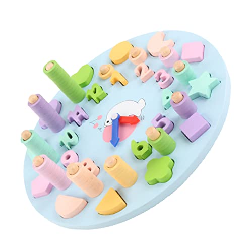 BESTonZON 1 Satz Shape-to-Board-Uhr Holzspielzeug Für Kinder Kinderpuzzle Pädagogisches Spielzeug Für Kinder Interessantes Kinderspielzeug Gedächtnistrainingsspielzeug Hölzern Blue von BESTonZON