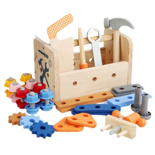 BESTonZON 1 Satz Simulations-Toolbox Spielzeug-werkzeugbank Werkzeugbank Für Kinder Lernspielzeug Werkzeugset Für Kleinkinder Spielzeugwerkzeuge Spielwerkzeug Vorgeben Spielzeug Bauen Holz von BESTonZON