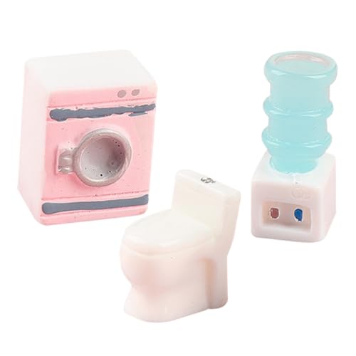 BESTonZON 1 Satz Simulierte Haushaltsgeräte Puppenhausbedarf Puppenhaus-miniaturen Mini-Waschmaschine Zubehör Für Puppenhäuser Mini-Toilette Puppenhauszubehör Puppenhaus Mini Möbel Weiß Harz von BESTonZON