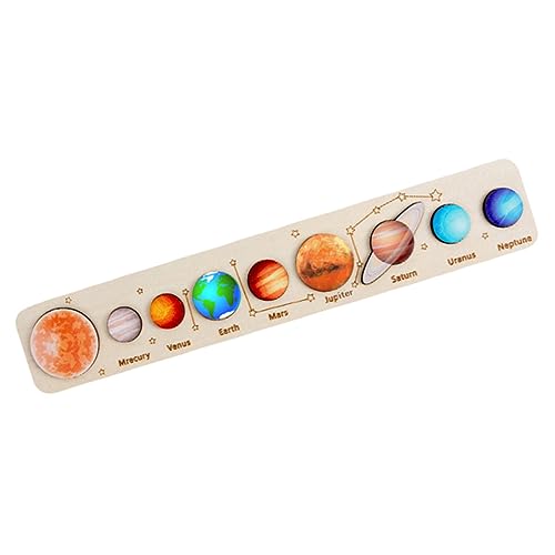 BESTonZON 1 Set Holzspielzeug Solar System Puzzle Planet Matching Puzzle Für Lernspielzeug Zur Der Planetenkenntnis 8 Planeten Mit Roter Sonne Aus von BESTonZON