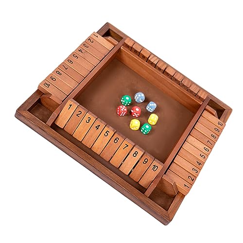 BESTonZON 1 Satz Spiel Mit Flop-Zahlen Altmodisches Spielzeug Double-Shutter-Spiel Brettspiele Für Die Familie Klassisches Spielzeug Tiys Beliebtes Kneipenspiel Zahlenspielzeug Holz Coffee von BESTonZON