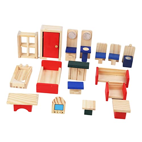 BESTonZON 1 Satz Spielhaus Gebäude Miniaturhaus -Kits Mini-Puppen Kinderspielzeug Winziges Miniaturen Minihaus Mini- Puzzle Für Miniaturmöbel Hölzern Rot von BESTonZON