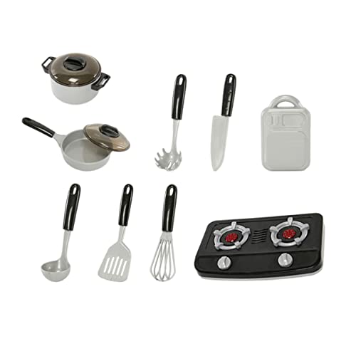 BESTonZON 1 Satz Spielhaus geschirrset kinderküche Kitchen Set for Kinderküchen-Set kinderküche Geschirr Imitiertes Küchenspielzeug pädagogisches PVC Silver von BESTonZON