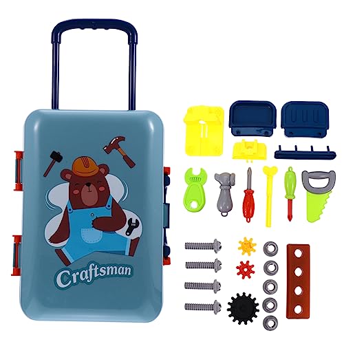 BESTonZON 1 Satz Spielhaus schminkset kinderschminken Set trolleys Werkzeug-Sets kindergeschirr-Set Kindergeschenk pädagogisches Plastik Blue von BESTonZON