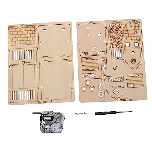 BESTonZON 1 Satz Spieluhr aus Holz 3 d Puzzle 3 d-Puzzle Familienspielzeug schraubenlöser Spielzeug für Kinder Mini- Spielzeugbausatz aus Holz Windmühlenspielzeug aus Holz hölzern Brown von BESTonZON