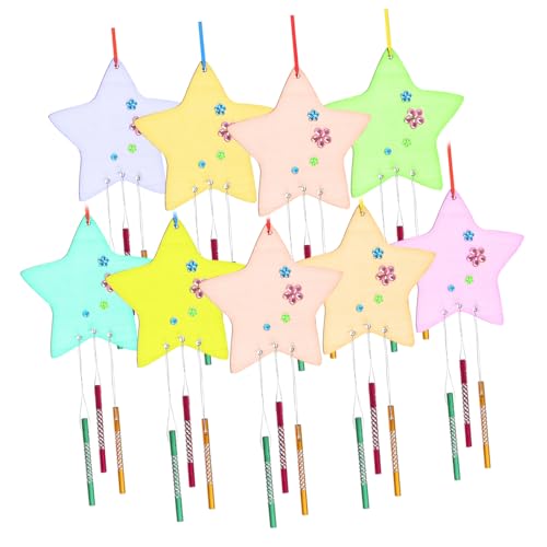 BESTonZON 1 Satz Stern-Windspiel-Set Fensterglockenspiel Kinder Windspiel Windglocken-Set Windspiel-Sets weihachtsdeko weihnchtsdeko Windspiel-Kits für Kinder DIY Windspiel aus Holz hölzern von BESTonZON