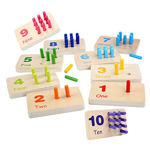 BESTonZON 1 Satz Stockspielzeug Lustiges Montessori-Spielzeug Spielzeug Für Kleinkinder Kleinkindspielzeug Kompaktes Montessori-Spielzeug -Puzzle Kinderpuzzle Colorful Hölzern von BESTonZON