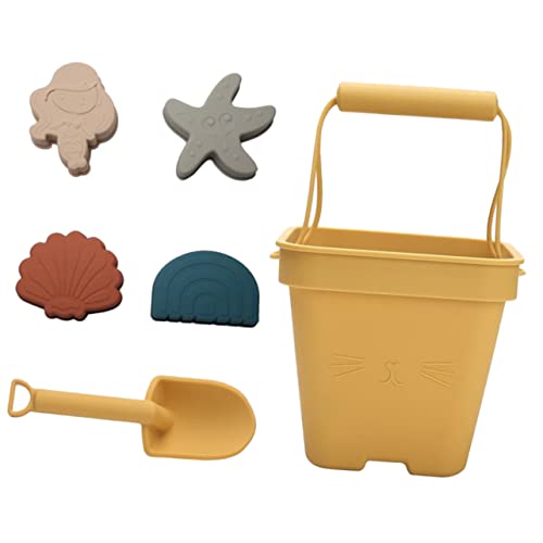 BESTonZON 1 Satz Strandspielzeug Sandspielzeug für Babys Sommerspielzeug Strandformen Kinder sandspielzeug Beach Toys for Spielzeug für den Strand Spielzeug mit Eimer Kieselgel Yellow von BESTonZON