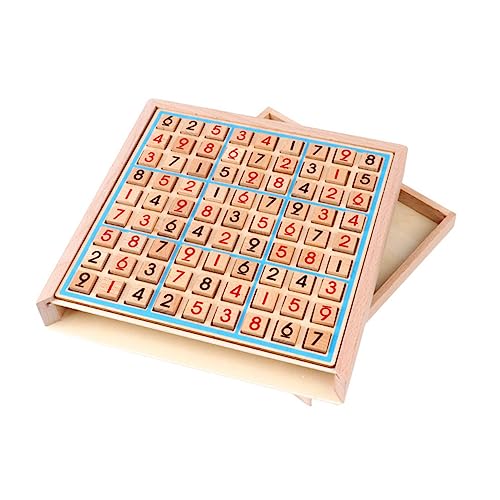 BESTonZON 1 Satz Sudoku Aus Holz Sudoku-brettspiel Mathe-denkspiel-Spielzeug Frühe Erziehung 9-Gitter-Spiel Schach Kinder Spielsets Sudoku-Spiel Schach Sudoku-Spielzeug Für Kinder Hölzern von BESTonZON