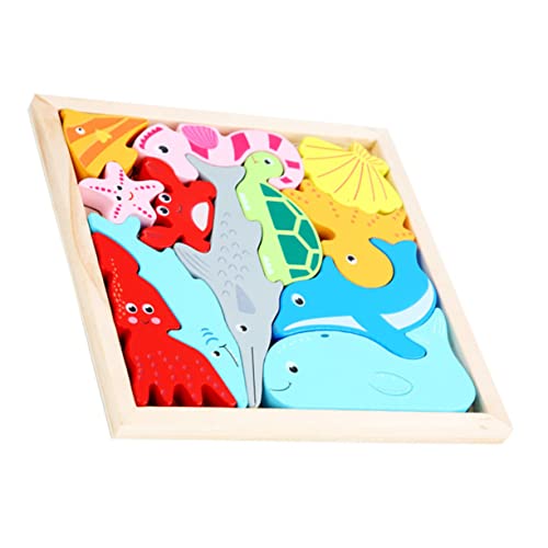 BESTonZON 1 Satz Tierisches Dreidimensionales Puzzle DIY-Spielzeug Krippenspielzeug Für Kinder Kinderpuzzle Kinder Blockieren Spielzeug Alphabet-Tier-Puzzle Kinderspielzeug Rätsel Holz von BESTonZON