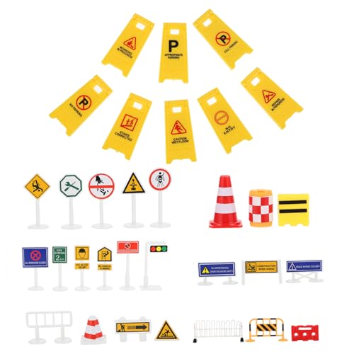 BESTonZON 1 Satz Verkehrsbarrikadenschild Junge Kinderspiele Auto verkehrsschilder verkehrszeichen kinderspielzeug Straßensperre Abs von BESTonZON