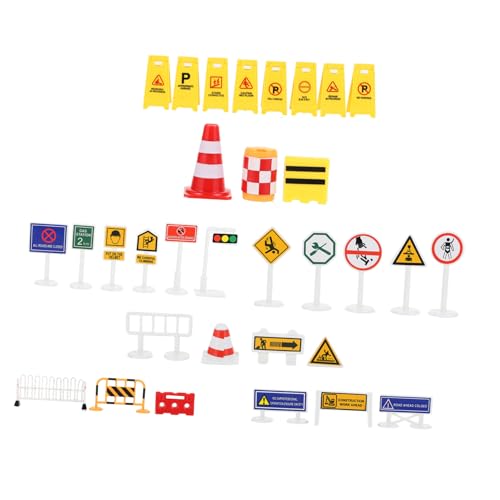 BESTonZON 1 Satz Verkehrsbarrikadenschild Puzzle Spielzeugautos verkehrsschilder verkehrszeichen spielsachen Straße Straßenschild Straßensperre von BESTonZON