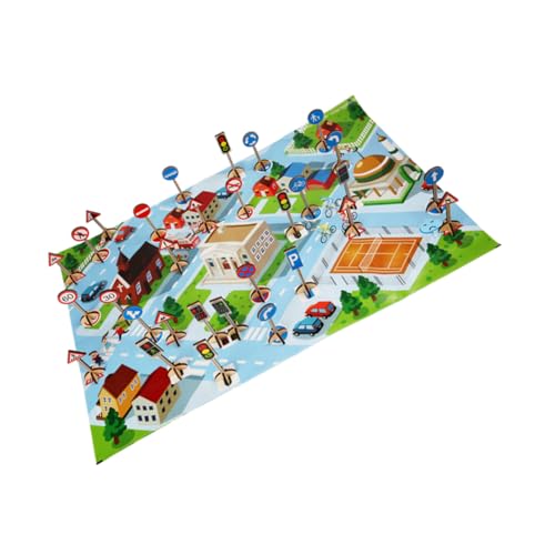 BESTonZON 1 Satz Verkehrszeichen Spielzeug Autospielzeug Für Kleinkinder Autospielzeug Für Kinder Lebende Spielzeug-verkehrszeichen Auto Spielzeug Frühpädagogisches Spielzeug Mini Hölzern von BESTonZON