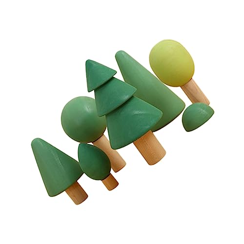 BESTonZON 1 Satz Waldbausteine ​​Spielzeug Kinderpuzzle Miniaturbäume Zum Basteln Geometrie Bausteine Weihnachts-Mini-Baum Kinderspielzeug Spielzeug Für Mädchen Baumbauspielzeug Holz von BESTonZON