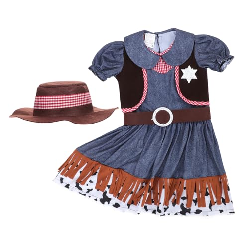 BESTonZON 1 Satz Western-Cowboy-Kleidung für Damen Damenbekleidung westliches Kleid Western-Mädchen-Outfit Cowgirl-Kostüm für Mädchen Westernkleidung für Kinder westliche Kleidung Tuch von BESTonZON