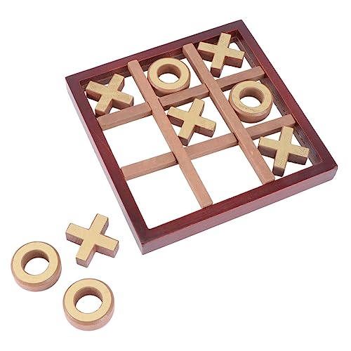 BESTonZON 1 Satz Xo Schach Eltern-Kind-interaktionsspielzeug Interaktives Schachspielzeug Aus Holz Pädagogisches Bildungsspielzeug Brettspiel Hölzern Brown von BESTonZON