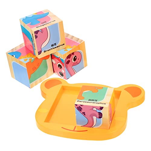 BESTonZON 1 Satz Zauberwürfel-Puzzle kreatives Würfelpuzzle Denksportaufgaben für Kinder Cartoon-Block-Spielzeug Holzspielzeug Kinder Puzzle lustiges Blockpuzzle Holzblock-Puzzlespielzeug von BESTonZON