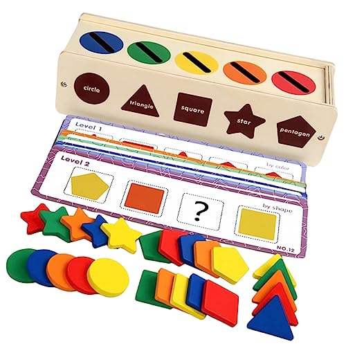 BESTonZON 1 Satz formsortierbox Kinder holzspielzeug Toys Spielzeug für Kinder lustige Kinderspielzeuge Kleinkind rätsel Kinderzubehör interessanter Formsortierer hölzern Colorful von BESTonZON