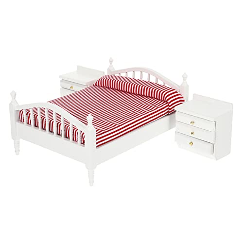 BESTonZON 1 Satz puppenhaus doppelbett für kinderspielzeug mädchen Children Toys spielzeuge für Toys Mini- - Schrankmodell Birkensperrholz von BESTonZON