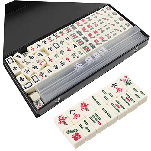 BESTonZON 1 Satz tragbares Mahjong-Kit zartes Mini-Mahjong entspannendes Mahjong-Kit Mahjong brettspiel majhong brettspiel Interessantes Mahjong-Kit Reise-Brettspiel-Requisite Acryl- von BESTonZON