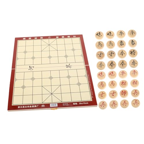 BESTonZON 1 Schachtel Chinesisches Schachbrett Chinsee-Schach Schachbrett Schach Chinesisches Dame Brettspiel Chinesische Dame Holz Schach Klappbares Schachbrett Schachholz Hölzern von BESTonZON