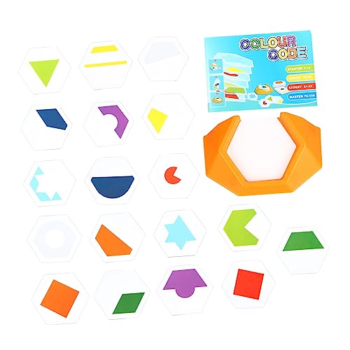 BESTonZON 1 Schachtel Denkspiel Kinder Rätsel Farbcode-Puzzle Lernspielzeug Speicherkartenspielzeug Entwicklungsspielzeug Geometrisches Rätsel 3D-Puzzles Für Kinder Gehirnspielzeug Plastik von BESTonZON